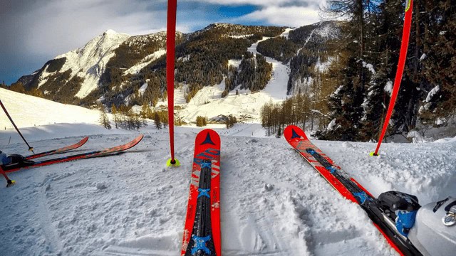 Skis on slopes in Colorado
