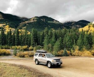 Car on dirt Colorado road