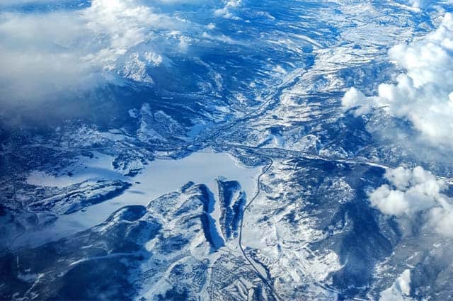 Lake Dillon from an airplane