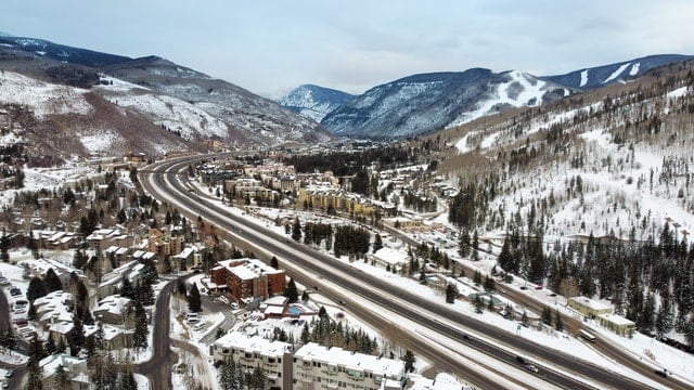 Aerial photo of the town of Vail, Colorado
