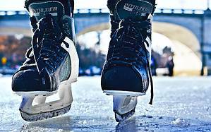 Hockey skates on ice