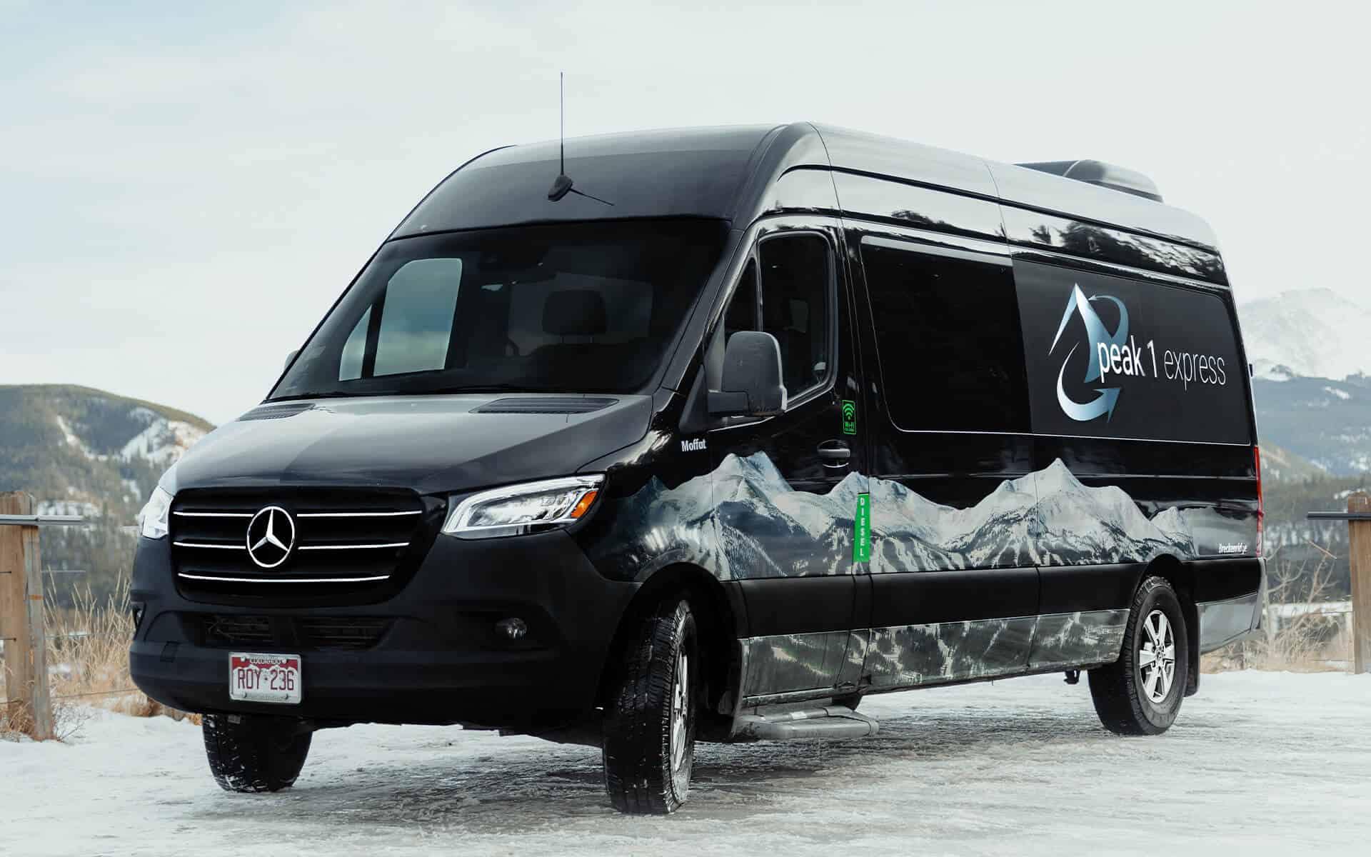 Colorado mountain shuttle in the winter