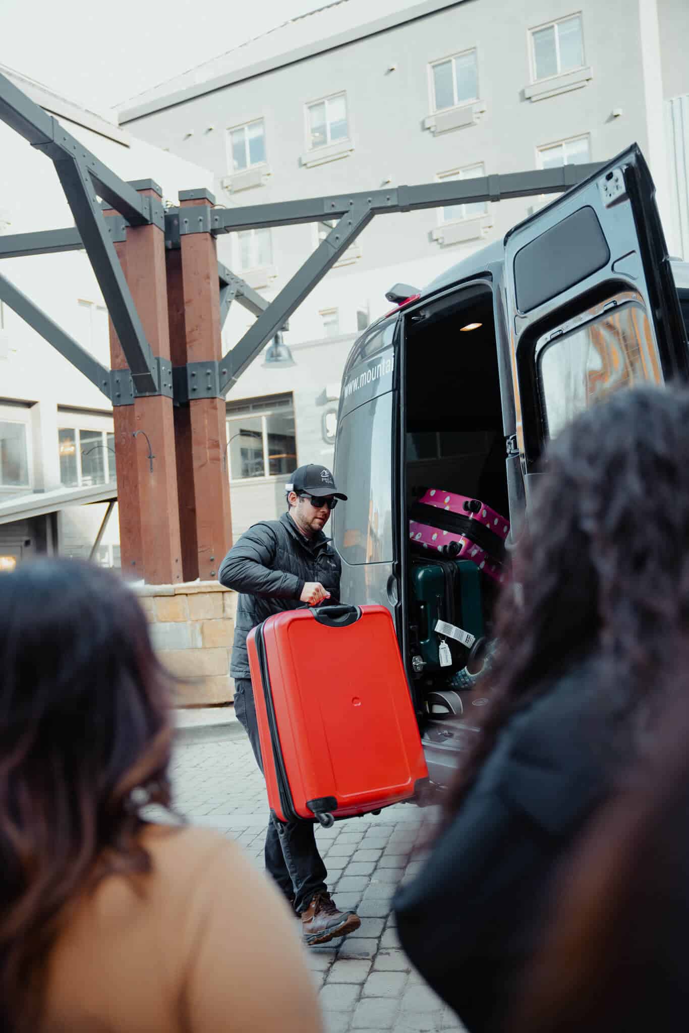 Airport shuttle at ski resort in colorado