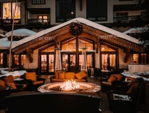 outside fire pit at Vail Resort 