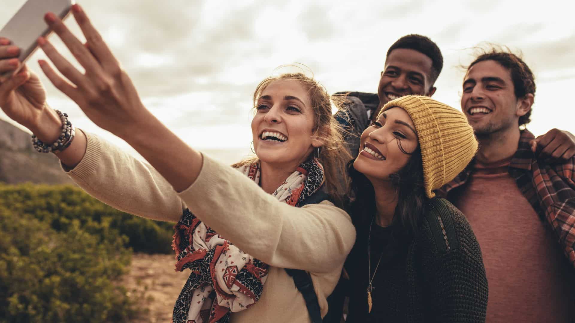 group taking a selfie