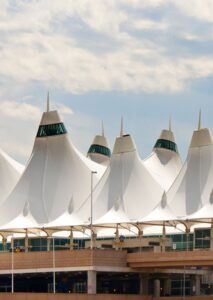 tents at Denver International Airport