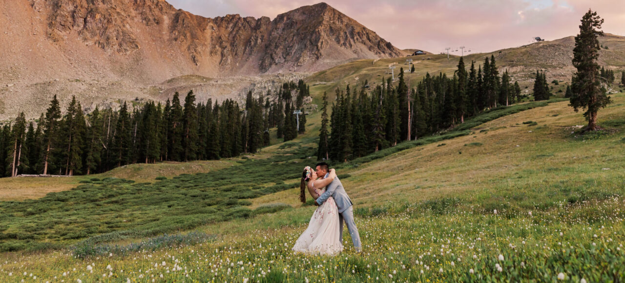 clare and kevin wedding - kiss in a field